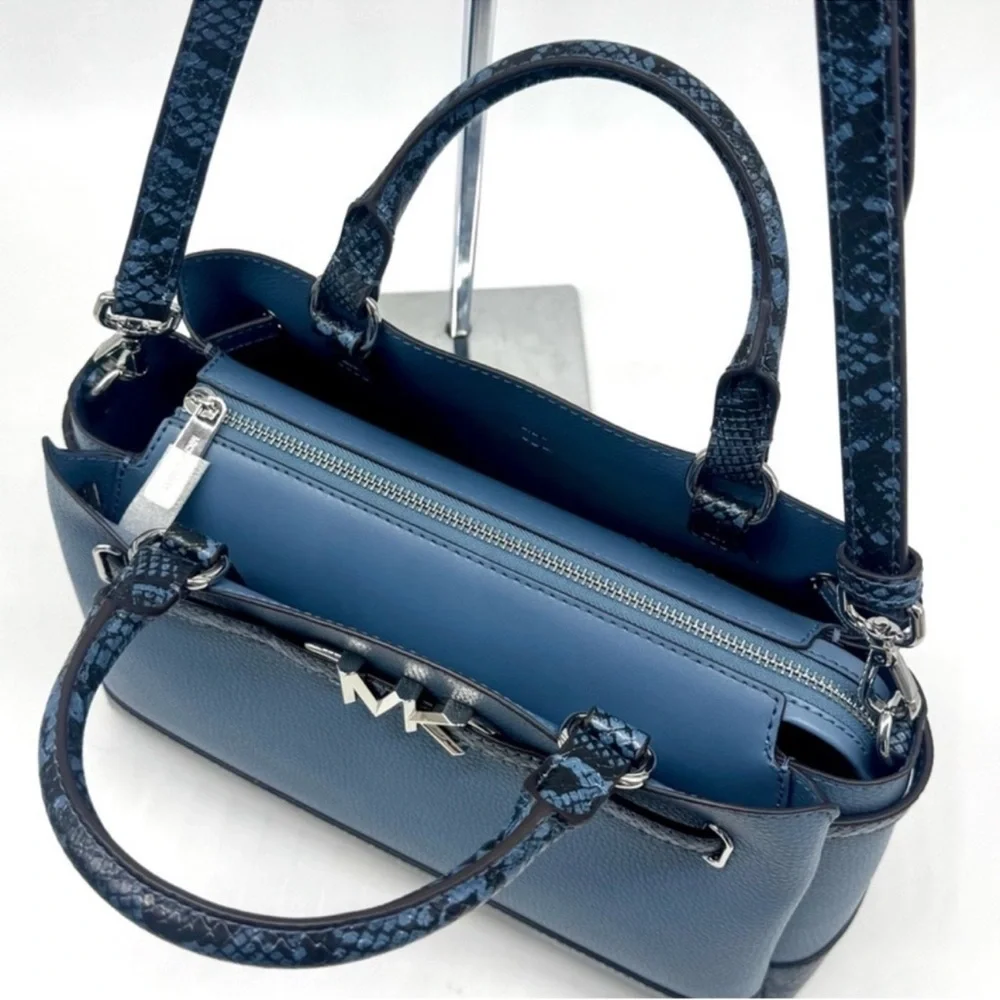 Michael Kors Large Reed Satchel Crossbody Bag & Matching Snap Wallet Denim